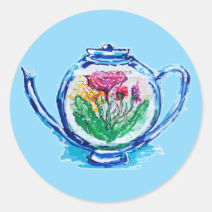 bloementheepot ronde sticker