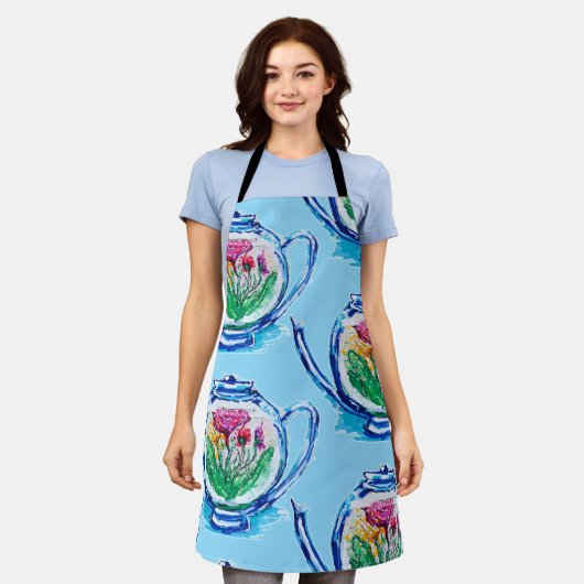 bloementheepot schort (Gedragen)