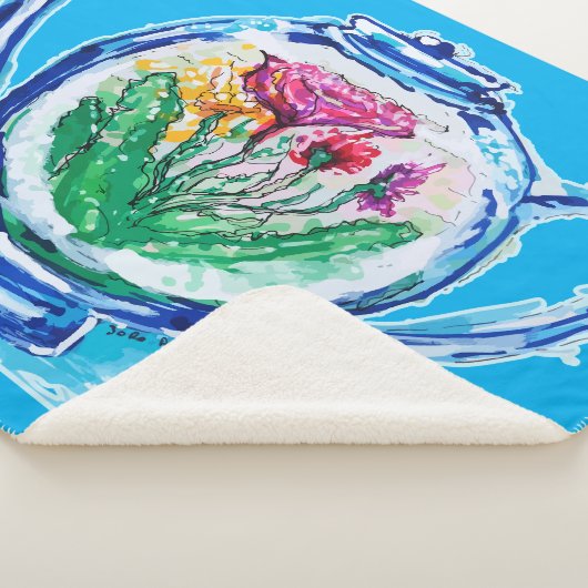 bloementheepot sherpa deken (3/4)