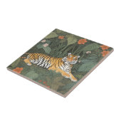 Bloementijger in groen Oerwoud Tegeltje (Zijkant)