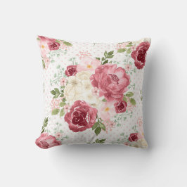 BLOEMENTIJM WATERCOLOR ROZE ROZEN KUSSENHOES KUSSEN