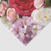 Bloementissuepapier met rozen en hortensia's tissuepapier (Detail)