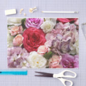 Bloementissuepapier met rozen en hortensia's tissuepapier (Craft)