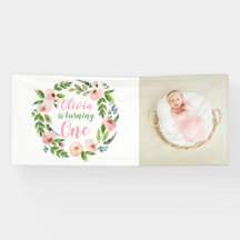 Bloementuin 1e verjaardag meisje foto