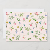 Bloementuin 1e verjaardag uitnodiging meisje foto (Achterkant)