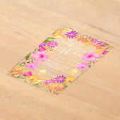 Bloementuin 40e verjaardag acryl uitnodigingen (Laagn)