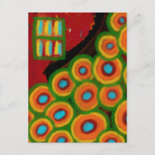 Bloementuin, Abstracte Digitale Schildering Briefkaart
