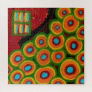 Bloementuin, Abstracte Digitale Schildering Legpuzzel