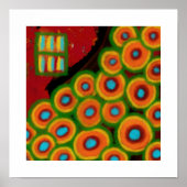 Bloementuin, Abstracte Digitale Schildering Poster (Voorkant)