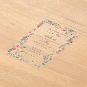 Bloementuin Acryl Clear Wedding Invitation Acryl Uitnodigingen (Laagn)