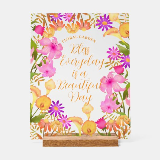 Bloementuin Acryl Teken Acryl Bord (Voorkant)