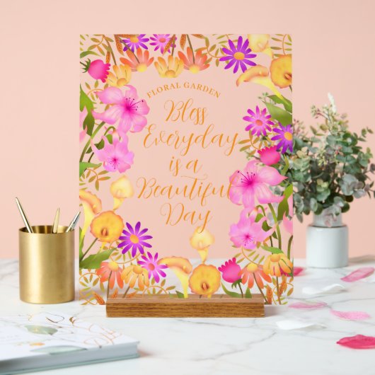 Bloementuin Acryl Teken Acryl Bord (Huwelijk)