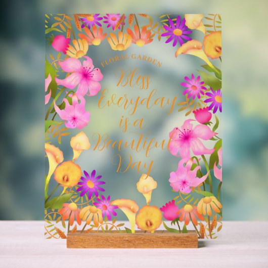 Bloementuin Acryl Teken Acryl Bord (Neutraal)