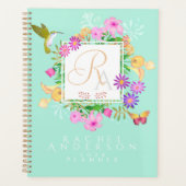 Bloementuin Aqua Monogram Planner (Voorkant)