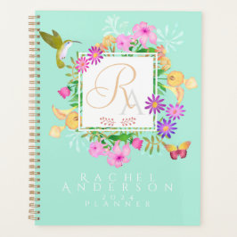 Bloementuin Aqua Monogram Planner