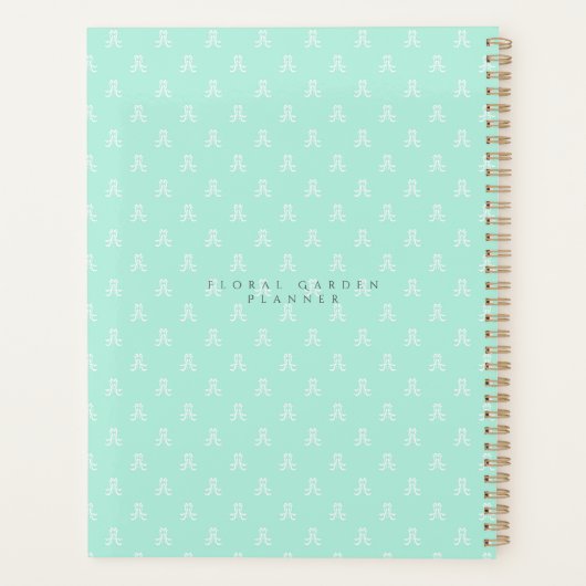 Bloementuin Aqua Monogram Planner (Achterkant)