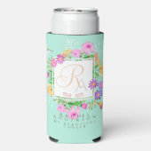 Bloementuin Aqua Monogram Seltzer Blikjeskoeler (Seltzer Achterkant)