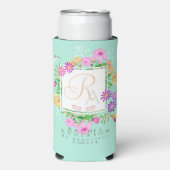 Bloementuin Aqua Monogram Seltzer Blikjeskoeler (Seltzer Voorkant)