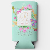 Bloementuin Aqua Monogram Seltzer Blikjeskoeler (Voorkant)