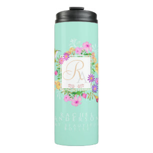 Bloementuin Aqua Monogram Thermosbeker