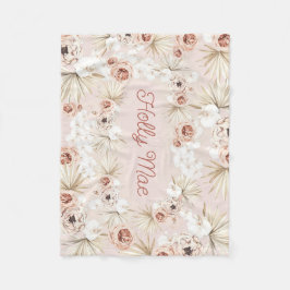 Bloementuin baby meisje boho bloemen gepersonalise fleece deken