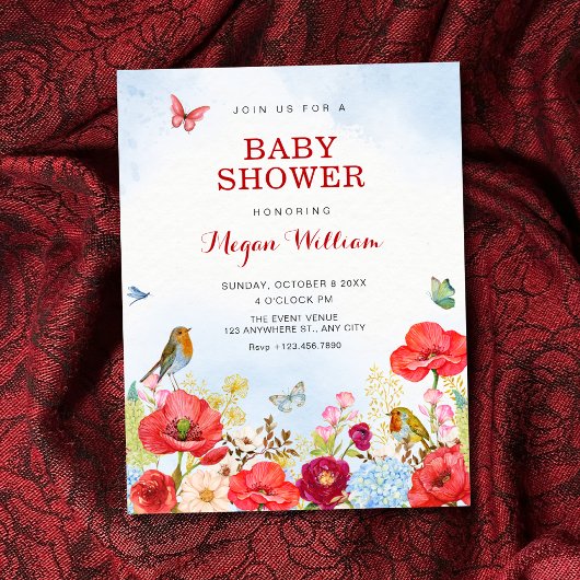 Bloementuin baby shower kaart