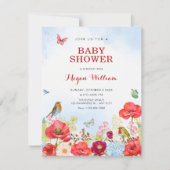 Bloementuin baby shower kaart (Voorkant)
