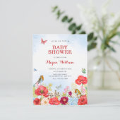 Bloementuin baby shower kaart (Staand voorkant)