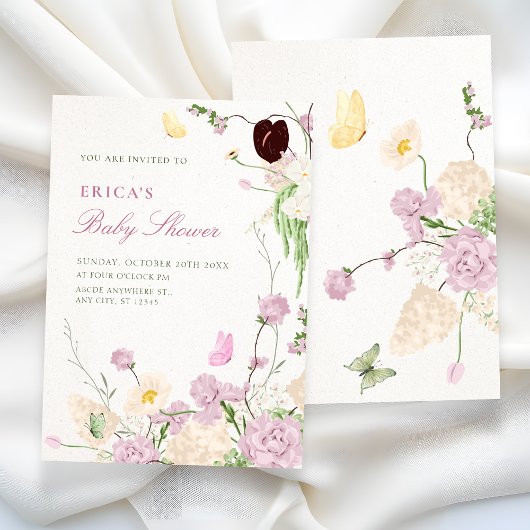 Bloementuin babyshower kaart