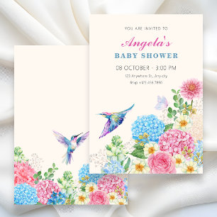 Bloementuin babyshower kaart