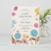 Bloementuin babyshower kaart (Staand voorkant)