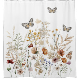 Bloementuin Badkamer Decor, Vlinder Douchegordijn