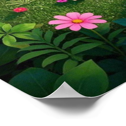 Bloementuin beste moeder ooit poster (Hoek)