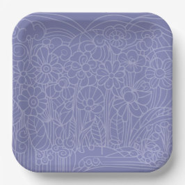 Bloementuin Blauw Papieren Bordje