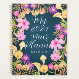 Bloementuin blauw planner