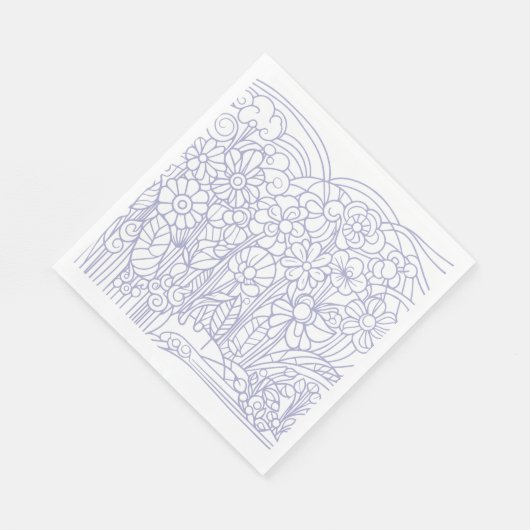 Bloementuin blauw servet (Hoek)