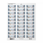 Bloementuin Blauwe Glitter Trouw Retouradres Etiket (Full Sheet)
