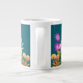 Bloementuin Blauwgroen Grote Koffiekop (Achterkant)