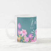 Bloementuin Blauwgroen Matglas Koffiemok (Links)