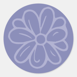 Bloementuin Bloem Blauw Ronde Sticker