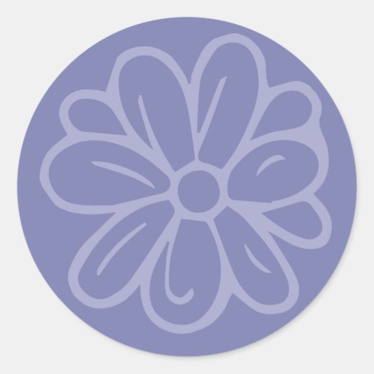 Bloementuin Bloem Blauw Ronde Sticker (Voorkant)