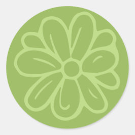 Bloementuin Bloem Groen Ronde Sticker