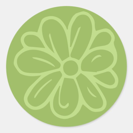 Bloementuin Bloem Groen Ronde Sticker (Voorkant)