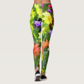 Bloementuin Bloemen Abstract Patroon Leggings (Achterkant)