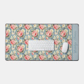 Bloementuin Bloemen Blauwe Monogram Naam Bureaumat (Keyboard & Muis)