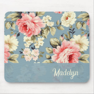 Bloementuin Bloemen Chic Shabby Script Muismat