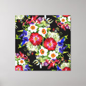Bloementuin Bloemen Narcissus Bladgroen Rood Canvas Afdruk (Voorkant)