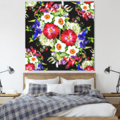 Bloementuin Bloemen Narcissus Bladgroen Rood Canvas Afdruk
