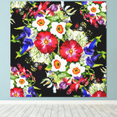 Bloementuin Bloemen Narcissus Bladgroen Rood Canvas Afdruk
