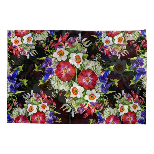 Bloementuin Bloemen Narcissus Bladgroen Rood Kussensloop (Achterkant-Links)